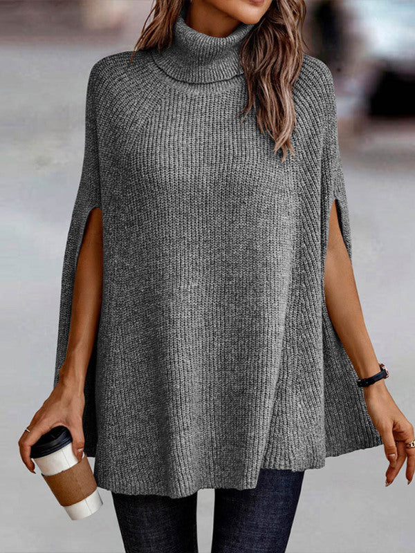 Fashion Sweater Turtleneck Loose Cape Sweater