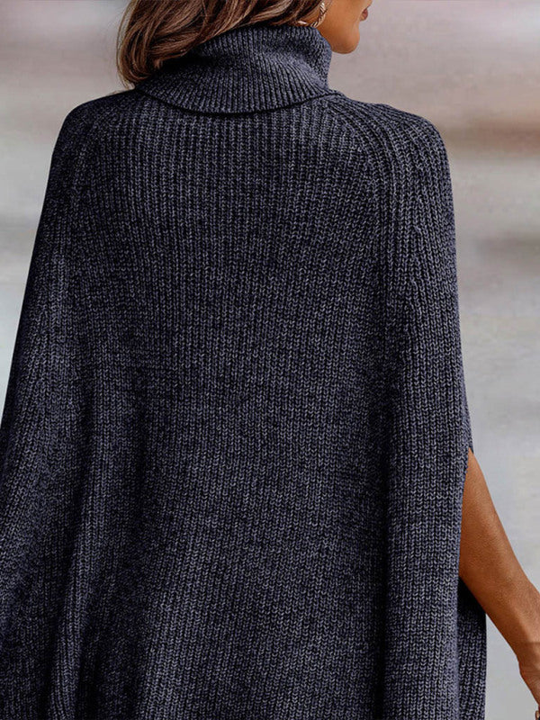 Fashion Sweater Turtleneck Loose Cape Sweater