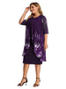 Plus size elegant temperament women's knitted lace cape dress