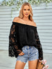 New casual solid color one-shoulder long-sleeved chiffon top for women