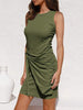 Women's Knitted Casual Sleeveless Round Neck Design Strap Dress