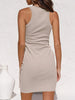Women's Knitted Casual Sleeveless Round Neck Design Strap Dress