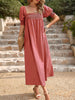 Women's pure color temperament elegant square collar two-wear long skirt with one word collar