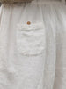 Summer new women's cotton linen casual solid color pocket hollow pants