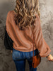 Women's Casual Style Versatile Contrast Color Pullover Sweater