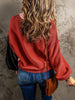 Women's Casual Style Versatile Contrast Color Pullover Sweater
