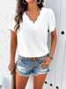 Women's new style solid color V-neck ruffle sleeve top